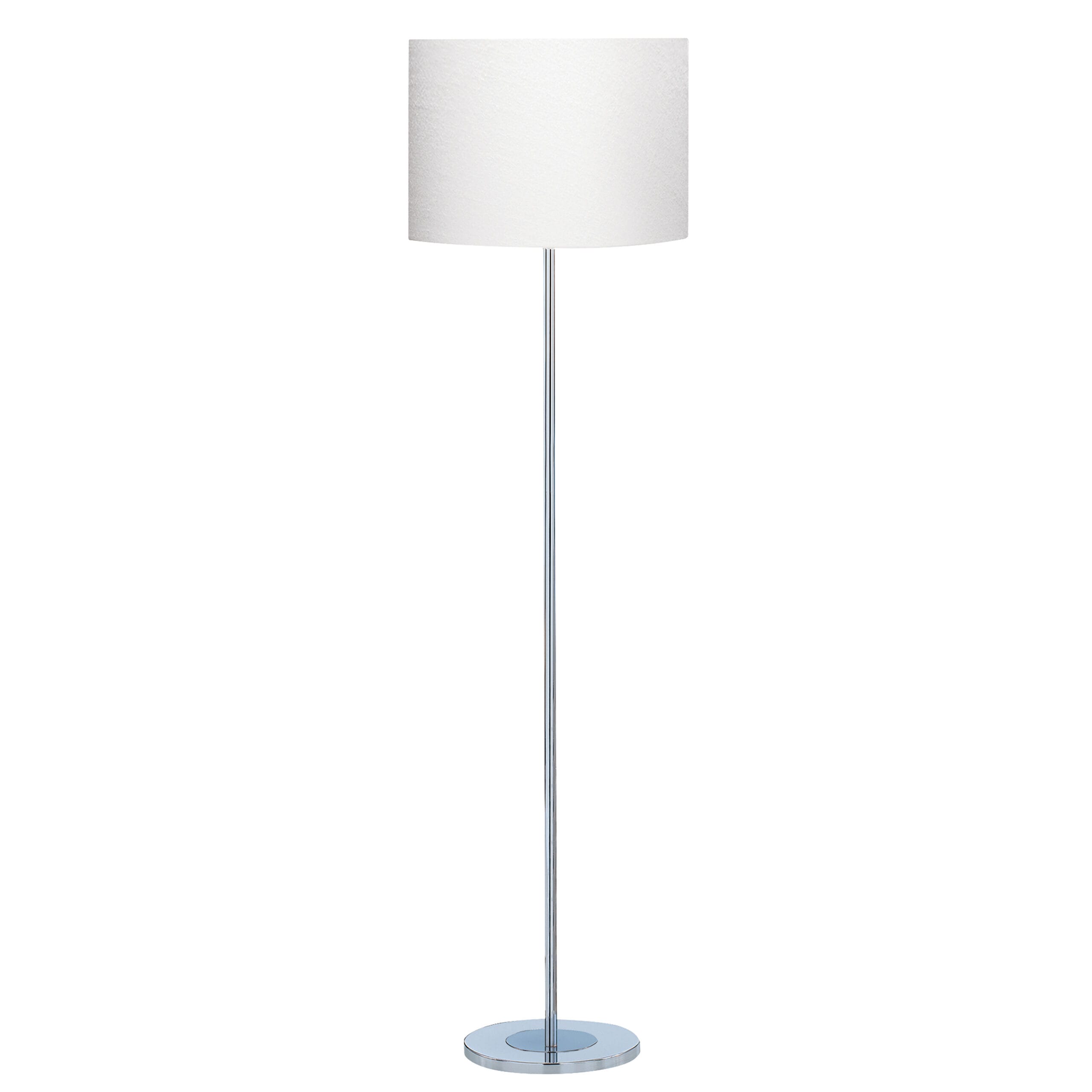 Searchlight Carter Floor Lamp Chrome Base & Fabric Shade