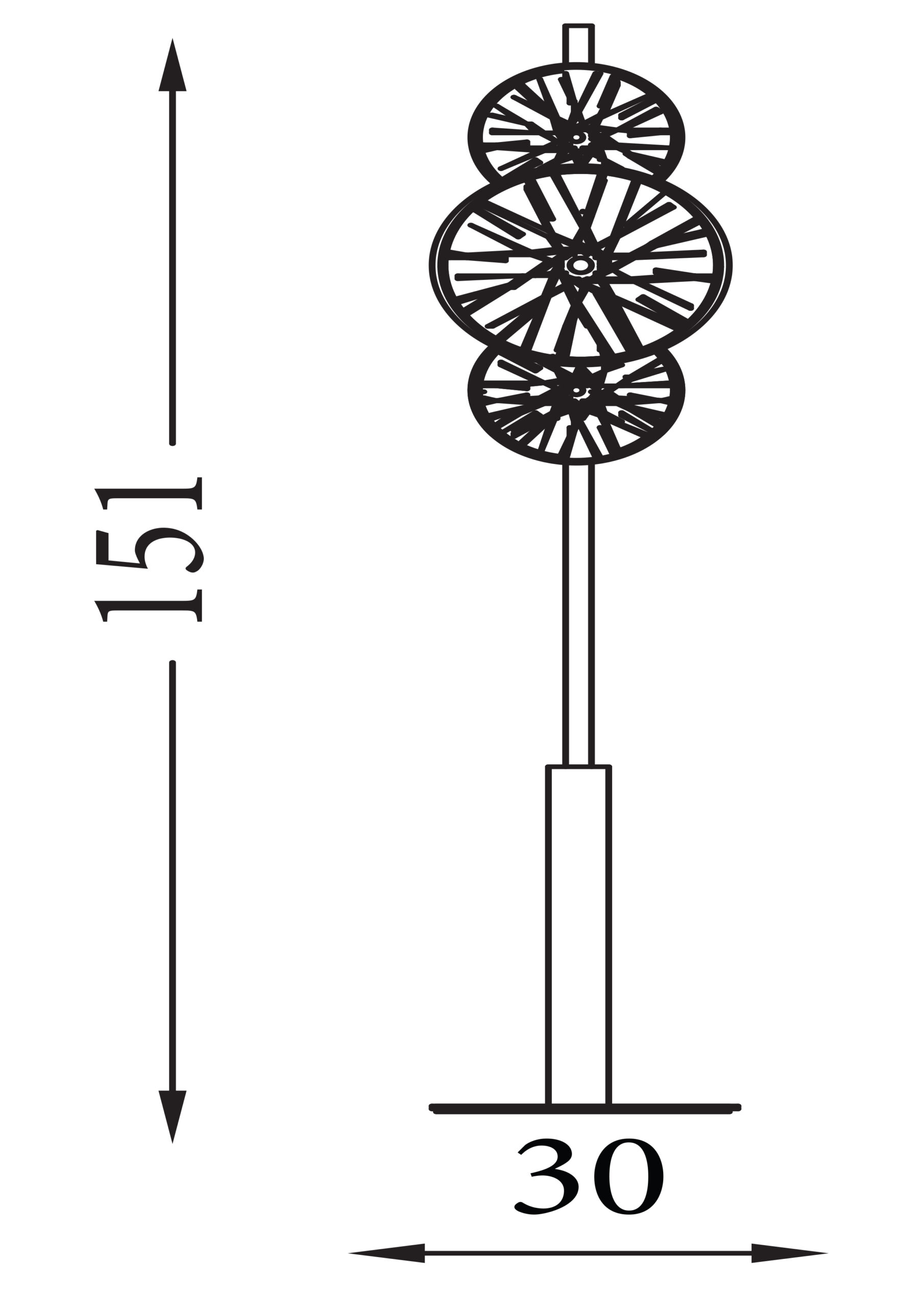 Searchlight Wagon Wheel 6Lt Floor Lamp Bronze Metal Clear Amber Glass