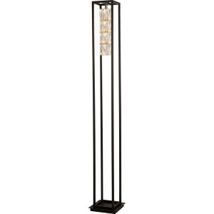 Searchlight Elevator Floor Lamp Matt Black Frame & Crystal Centre
