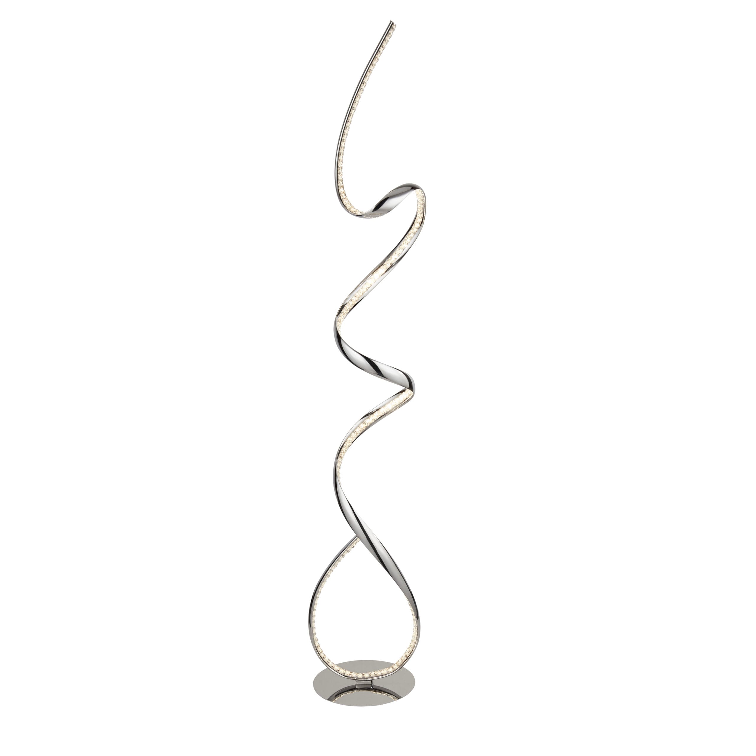 Searchlight Twirls LED Floor Lamp Chrome & Clear Crystal