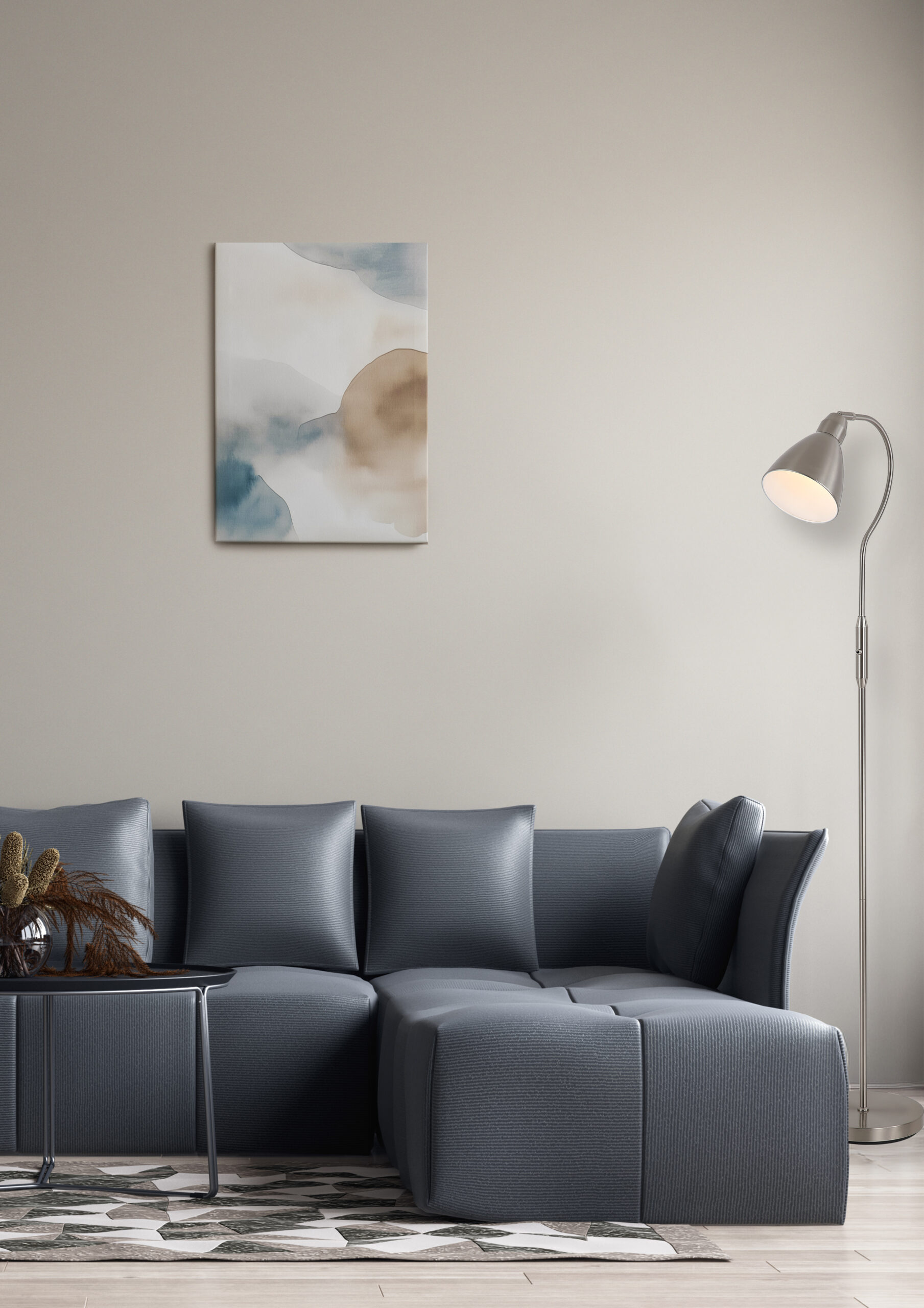 Searchlight Adjustable Floor Lamp Satin Nickel