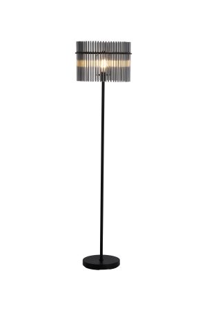 Searchlight Swizzle 1Lt Floor Lamp Matt Black Metal with Smoked Rods
