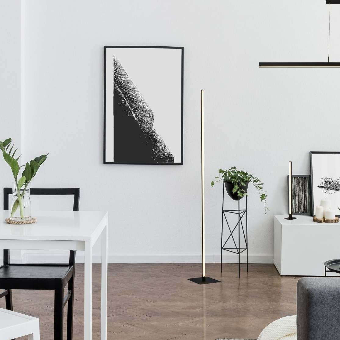 Searchlight Tribeca Floor Lamp Matt Black Metal