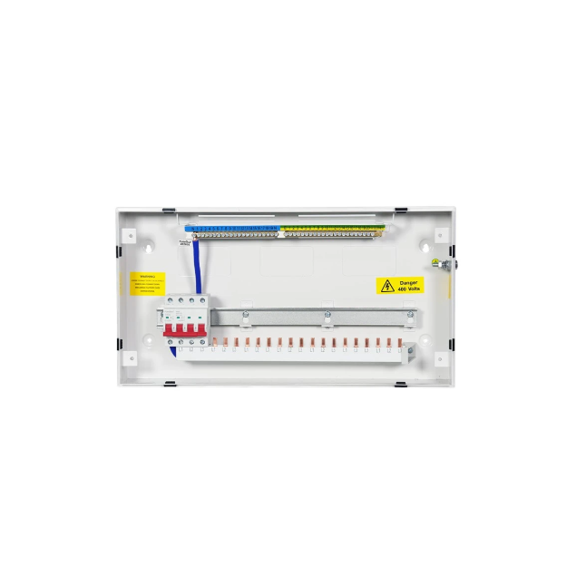 FuseBox HTPN08 8 Way TPN Horizontal Distribution Board 100A