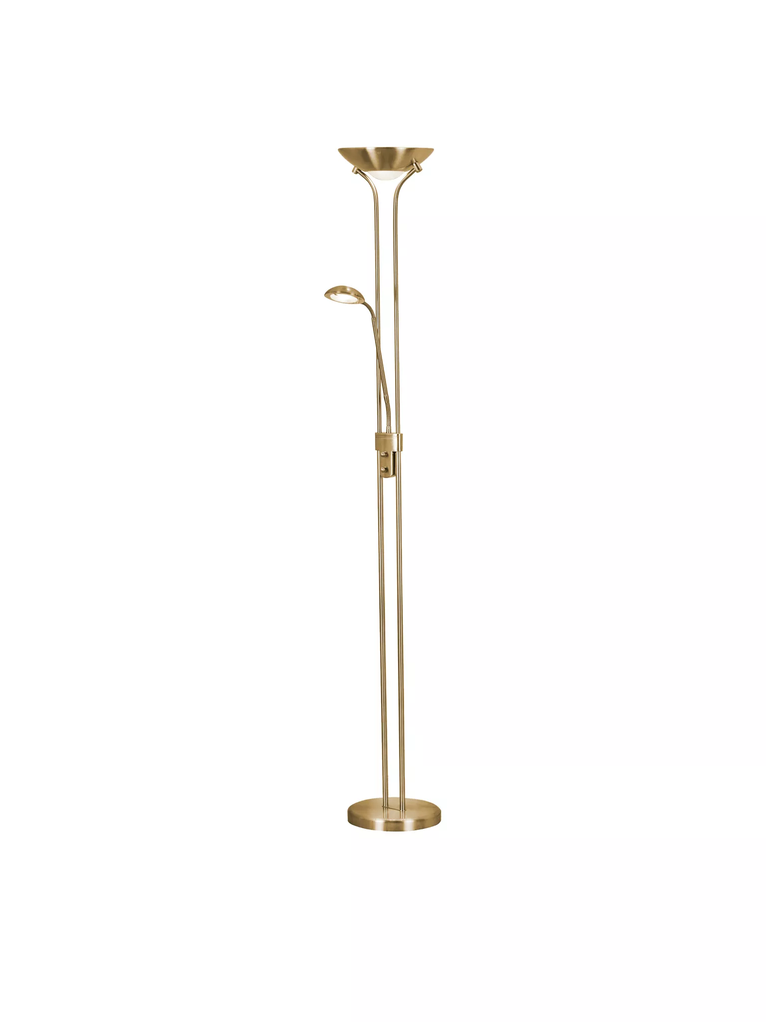 Searchlight Mother & Child LED Dimmable Floor Lamp Satin Brass