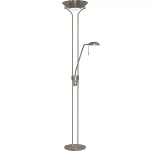 Searchlight Mother & Child Floor Lamp Satin Silver Metal & Glass