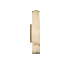 Searchlight Wales LED Wall Light, Matt Gold Metal with Marble Resin