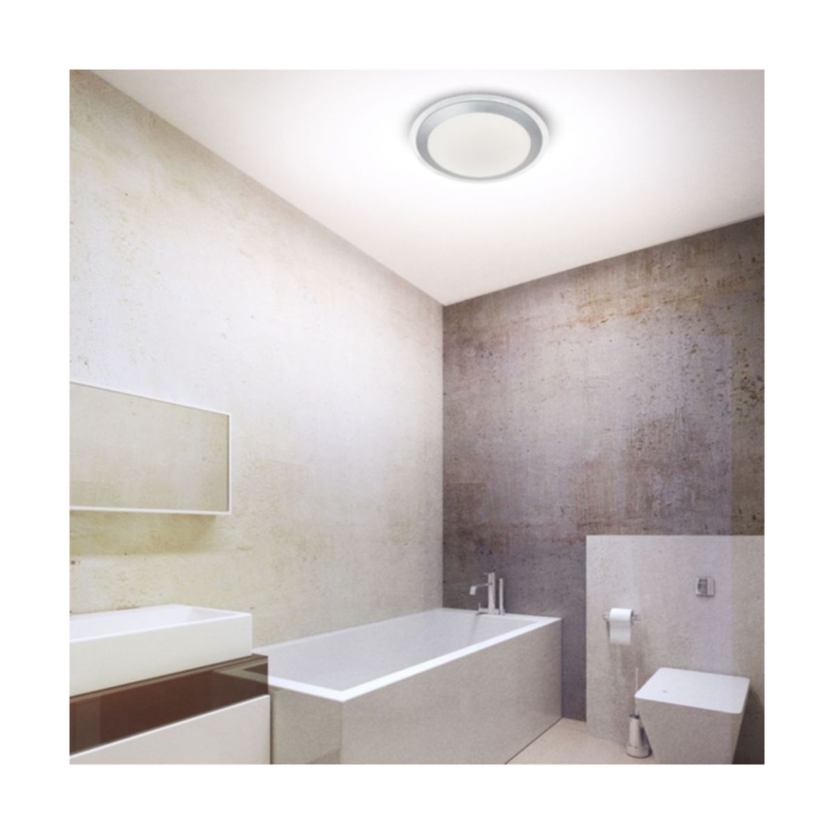 Searchlight Chester LED Bathroom Flush Acrylic with Silver
